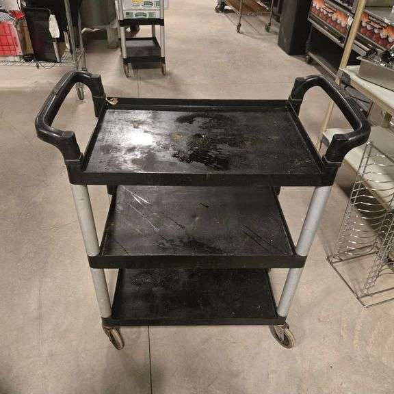 Qualite 3 Tier Utility Cart with Aluminum Posts - 32.5" x 16" x 36"