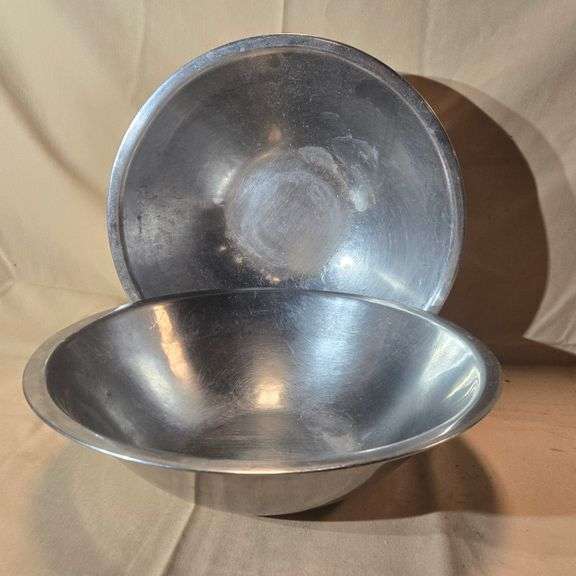 (2) Stainless Steel Mixing Bowls - 15" x 15" x 5"