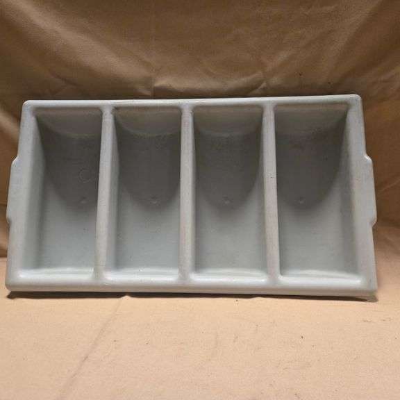 Polycarbonate 4 Hole Flatware Bin - 20" x 11.5" x 3"