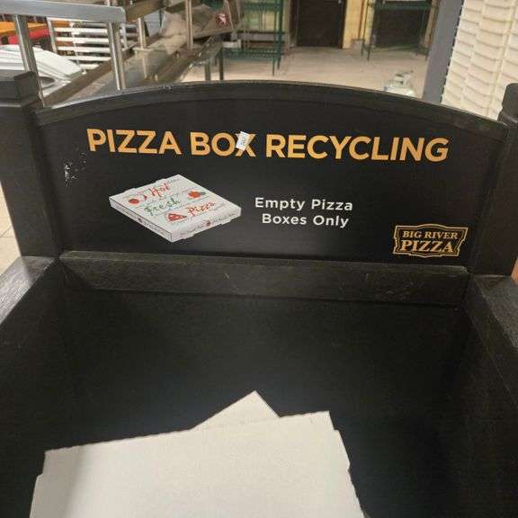 Polycarbonate Pizza Box Recycling Bin on Casters with 12 Inch Pizza Boxes - 25" x 25" x 50 ...
