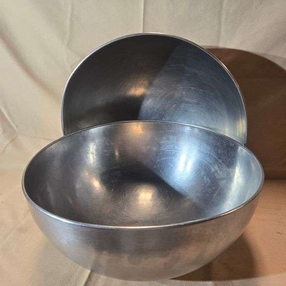 (2) Stainless Steel Mixing Bowls - 14" x 14" x  6.5"