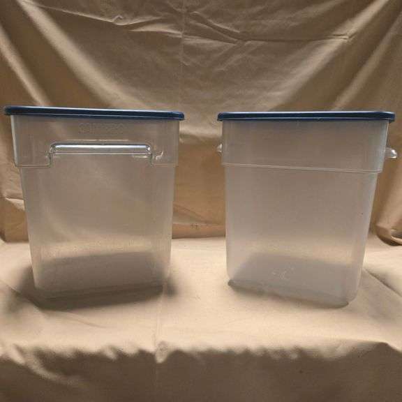 (2) Cambro 18qt Clear Storage Containers with Lids - Model # 18SFSCW - NSF Approved