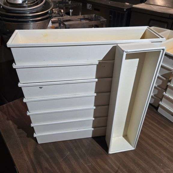 (8) Bon Chef Cast Aluminum Salad Bar Pan with Ceramic Coating - 20" x 5.25" x 3"