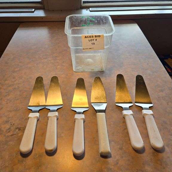 (6) 5" Stainless Steel Pie Servers with Polycarbonate Handles