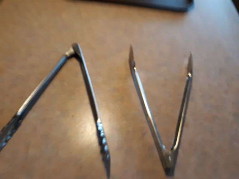 (4) 12" Stainless Steel Tongs, (1) Stainless Steel Turner