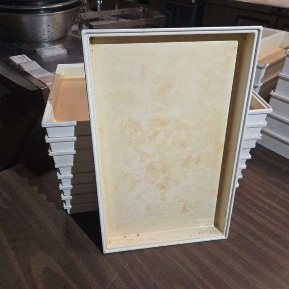 (9) Bon Chef Cast Aluminum Salad Bar Pan with Ceramic Coating - 20" x 12.75" x 1.75"