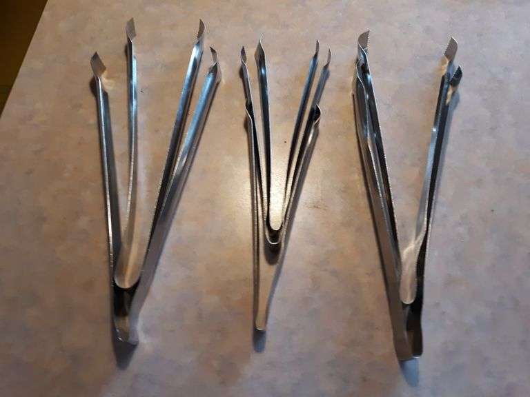 (7) Assorted Stainless Steel Tongs