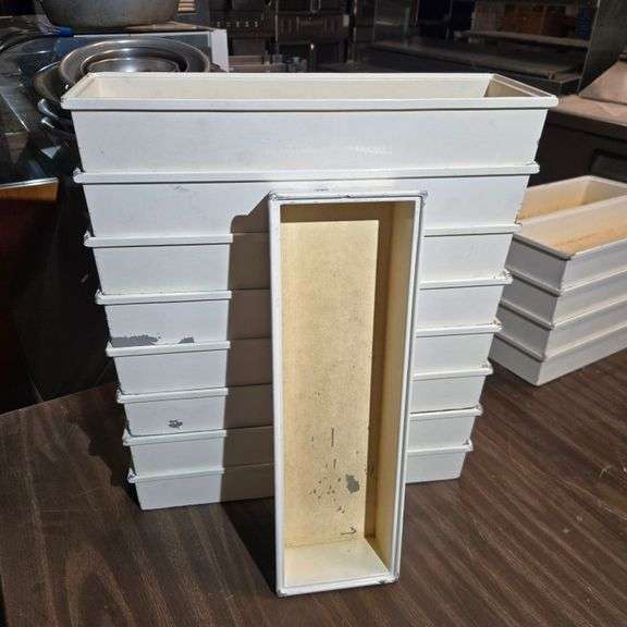 (9) Bon Chef Cast Aluminum Salad Bar Pan with Ceramic Coating - 20" x 6.5" x 3"