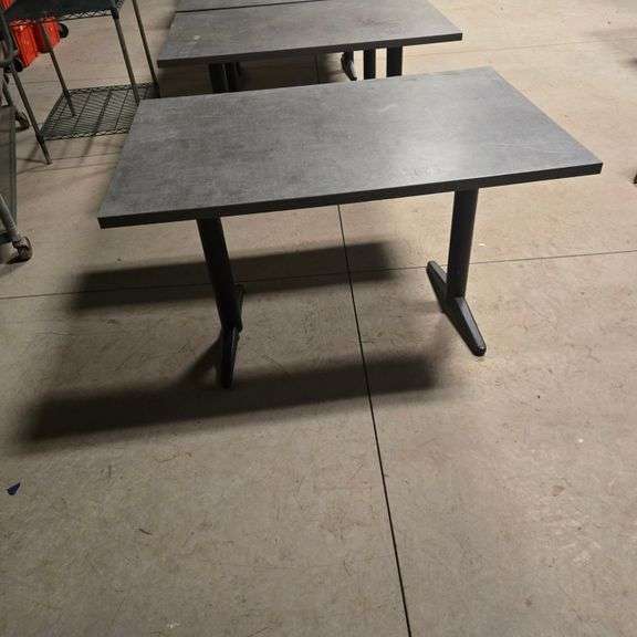 Norook Wood Laminate Table with (2) Cast Iron T Legs - 48" x 32" x 29.5"