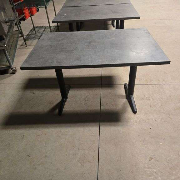 Norook Wood Laminate Table with (2) Cast Iron T Legs - 48" x 32" x 29.5"