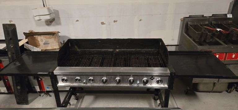 Rankam Group Outdoor Grill on Casters with Foldable Sides and ...