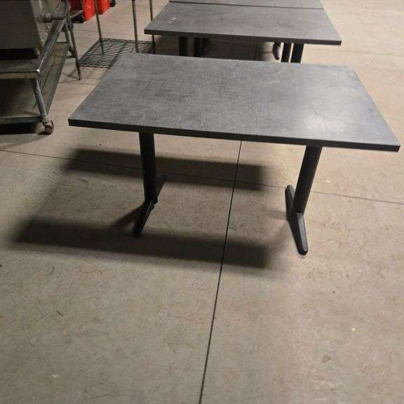 Norook Wood Laminate Table with (2) Cast Iron T Legs - 48" x 32" x 29.5"