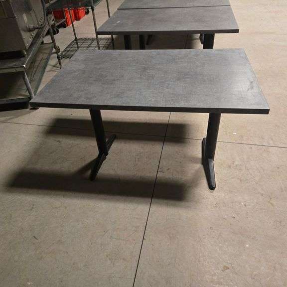 Norook Wood Laminate Table with (2) Cast Iron T Legs - 48" x 32" x 29.5"