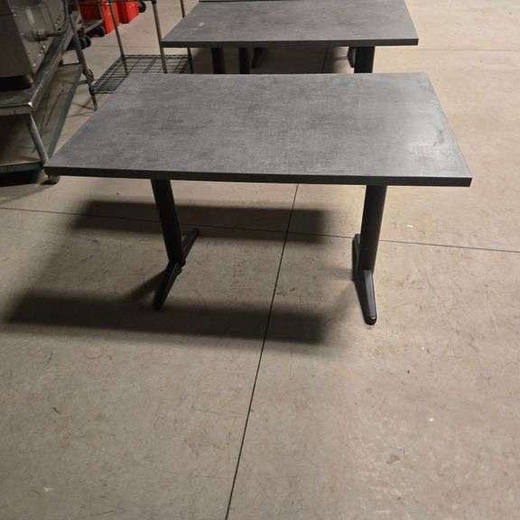 Norook Wood Laminate Table with (2) Cast Iron T Legs - 48" x 32" x 29.5"
