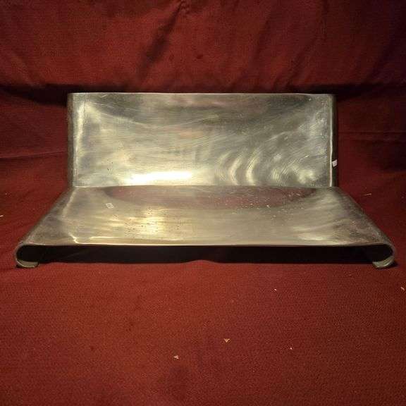 (2) Metal Serving Trays with Built in Legs - 24" x 9.25" x 2"