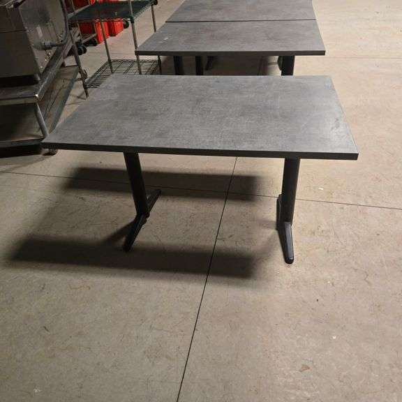 Norook Wood Laminate Table with (2) Cast Iron T Legs - 48" x 32" x 29.5"