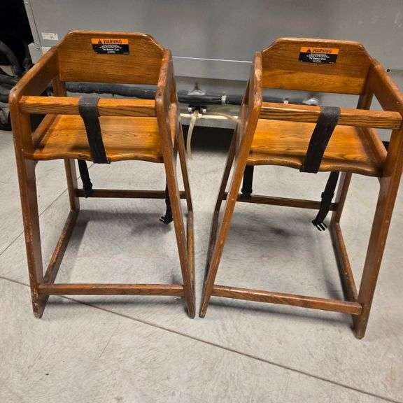 (2) Stacking Wood High Chairs