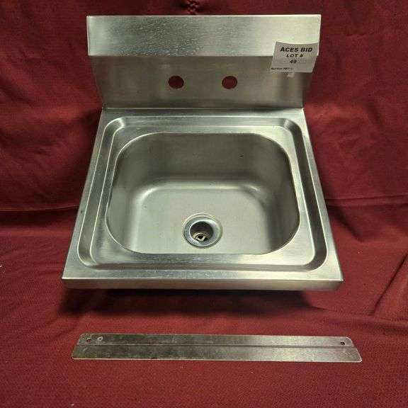 Stainless Steel Wall Mount Hand Sink with Mounting Plate - 16" x 16"