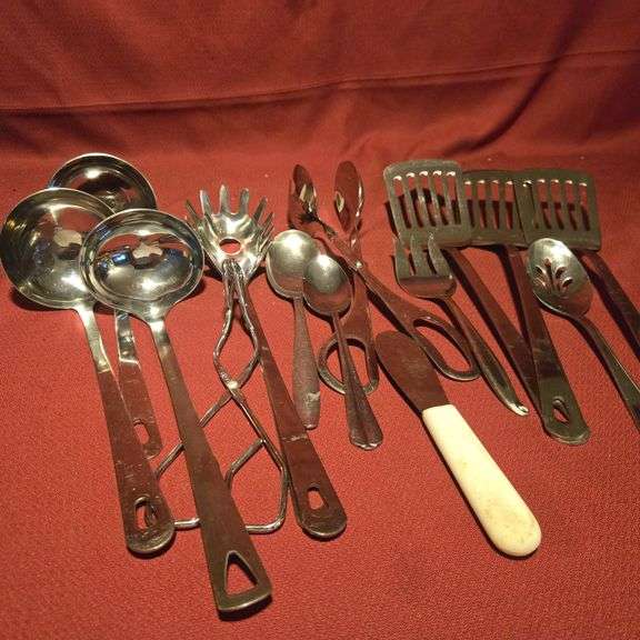 (14) Assorted Serving Utensils with (3) Spatulas