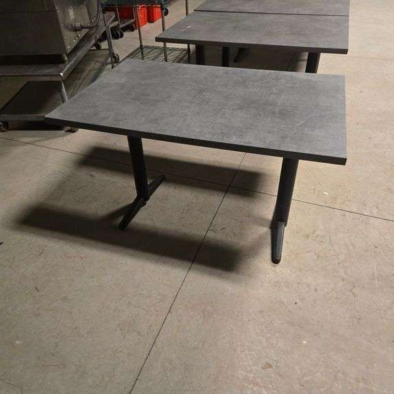 Norook Wood Laminate Table with (2) Cast Iron T Legs - 48" x 32" x 29.5"