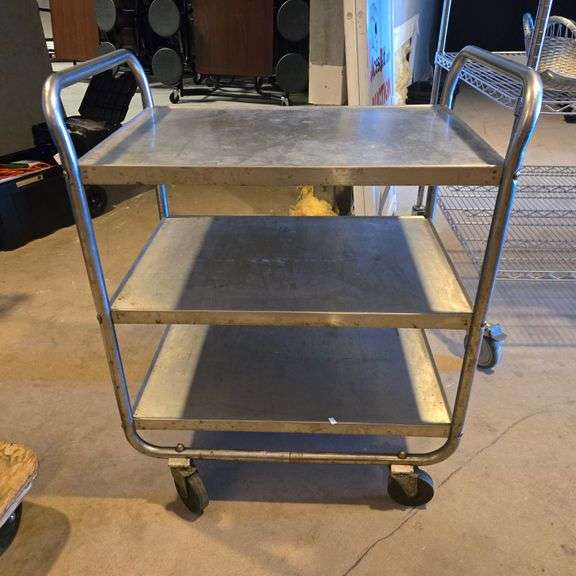 Stainless Steel 3 Tier Cart with Handles on Both Sides - 30" x 19" x 36"