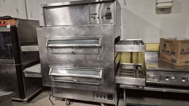 Middleby Marshal Double Stack Conveyor Oven on Casters with 32" Wide Belts - Model # P360S - 208-...