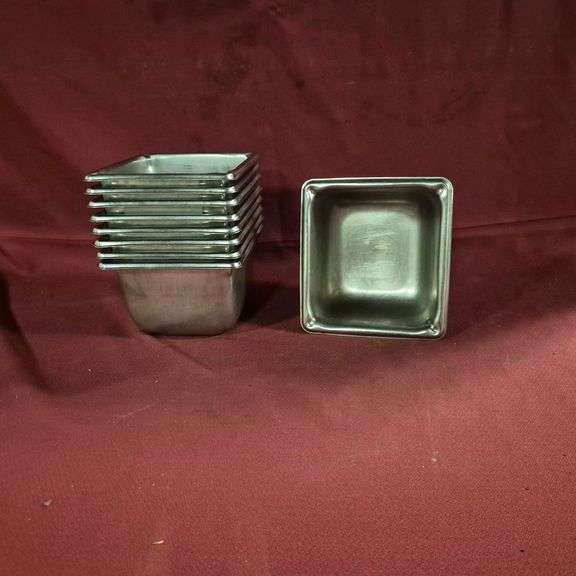 (9) Vollrath Sixth Size 4" Deep Stainless Steel Hotel Pans - NSF Approved