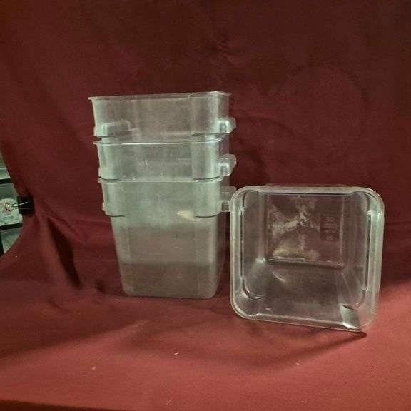 (4) Carlisle 8qt Polycarbonate Storage Bins
