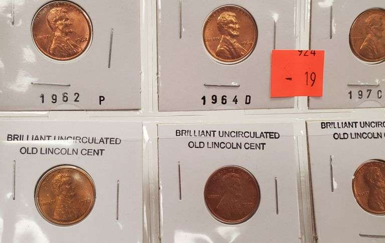 8 Brilliant Uncirculated Pennies 1962 ~ 1964 D ~ 1970 ~ 1973 ~ 1978 ~ 1979 ~ 1980 ~ 1981