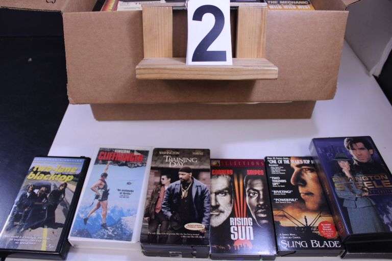 Box Of VHS Tapes W/ Sling Blade - Two Lane Blacktop