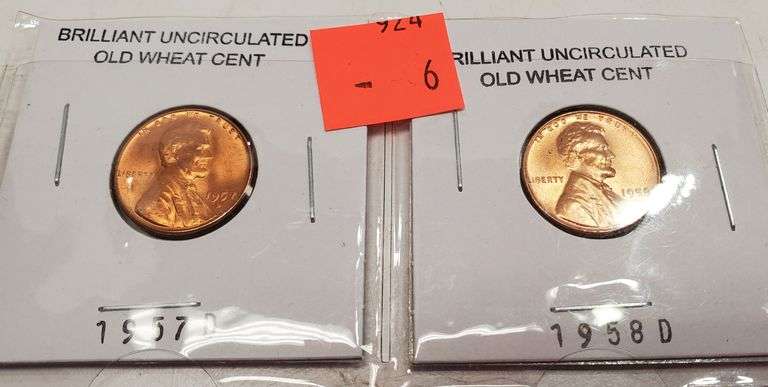 1957 D & 1958 D Wheat Pennies ~ 8 Wheat Pennies & 2 1964 Pennies