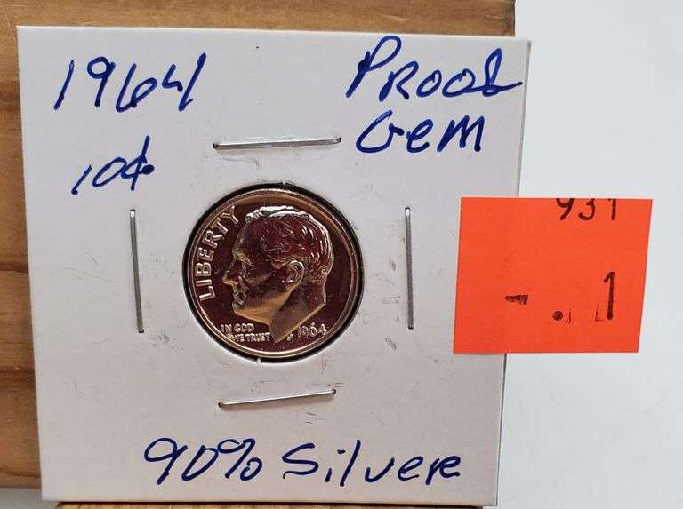 1964 Gem Proof Silver Dime