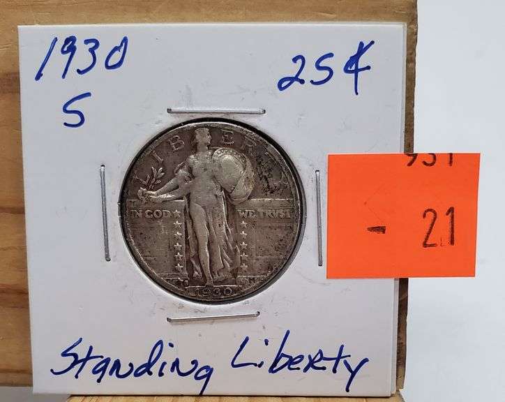 1930 S Standing Liberty 25 Cent