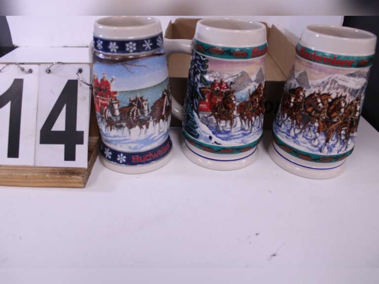 3 Budweiser Steins 1995 - 1993 - 1993
