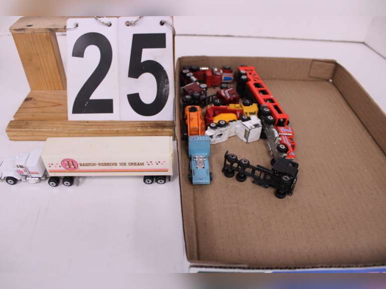 Flat Of Toy Trucks W/ Baskin Robbins