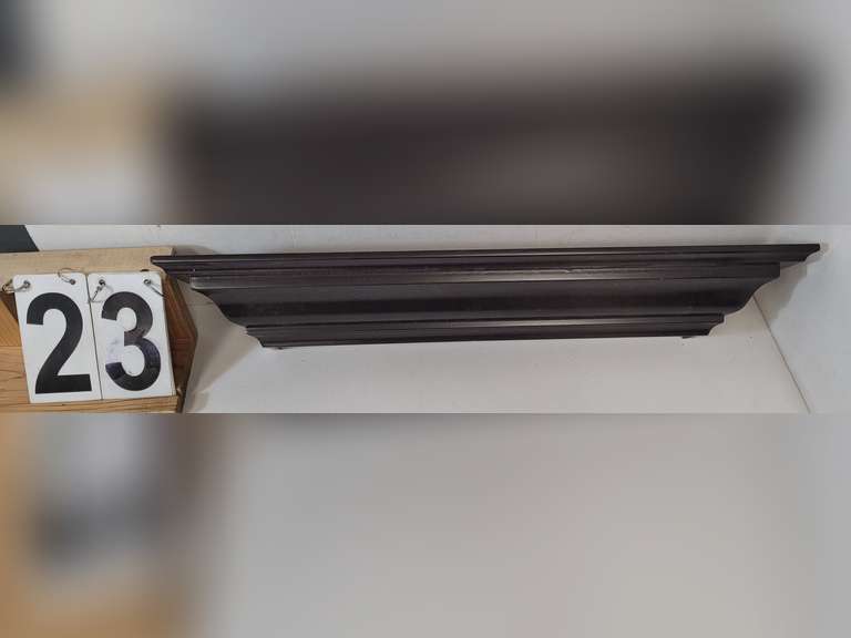 New Sm Dark Brown Collector Plate Shelf 24" L X 3" T X 5 1/4"  D