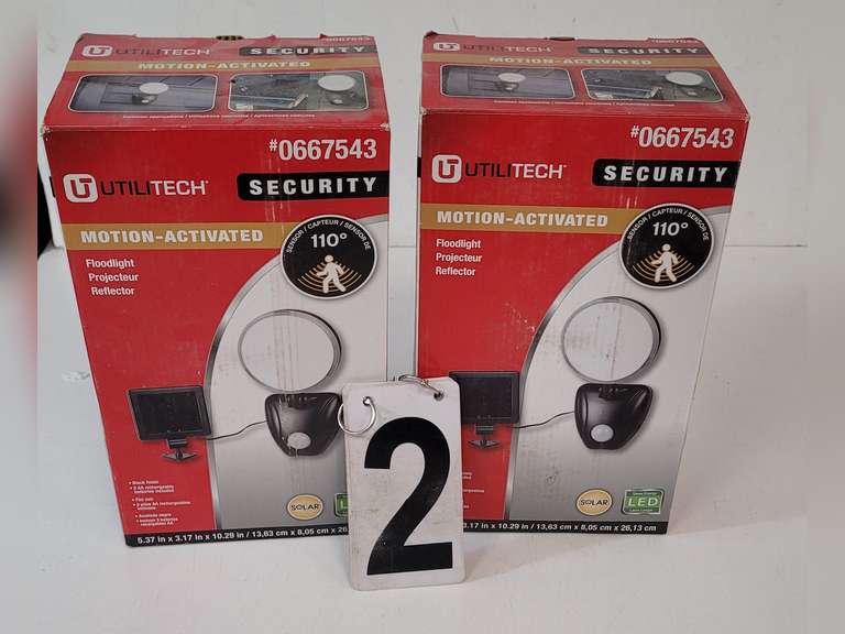 2 New UTILITECH SECURITY Motion Activated Flood Lights