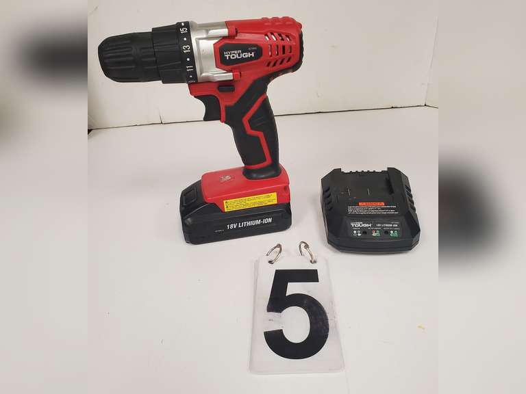 Hyper Tough Drill (Works) w/ 18V Lithium-Ion Battery & Charger (No Cord For Charger)