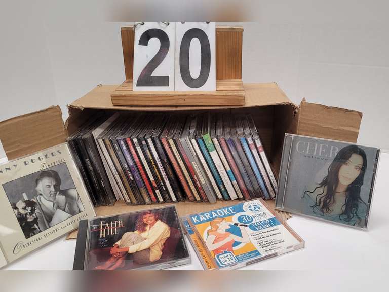 Box of CD's Includes Kenny Rogers & Cher