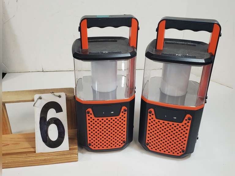 2 Battery Operated (4 AA) Lights w/ Blue Tooth Speaker w/ SOS Function