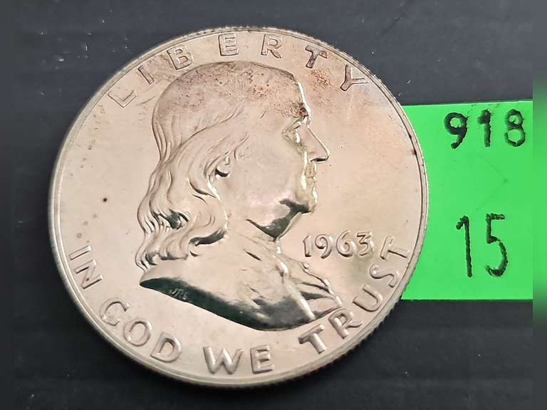 1963 Franklin Half Dollar(has some patina)