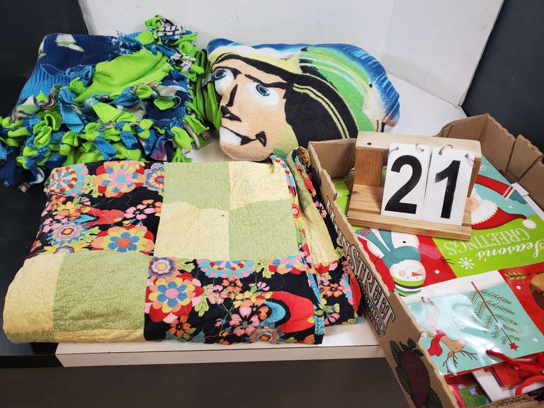 Flat of Blankets Includes Buzz Light Year & Baby Quilt