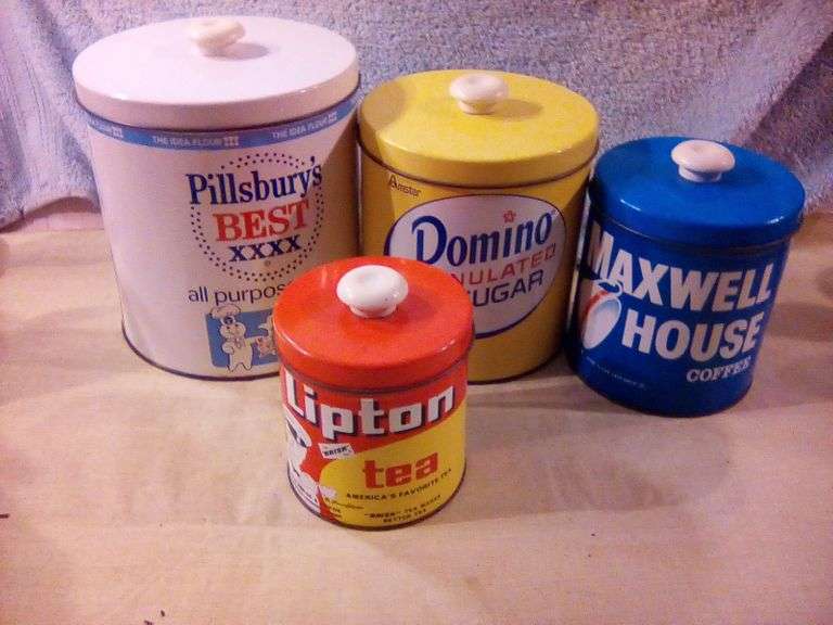 Set of 4 vintage canister set - Lil Dusty Online Auctions - All