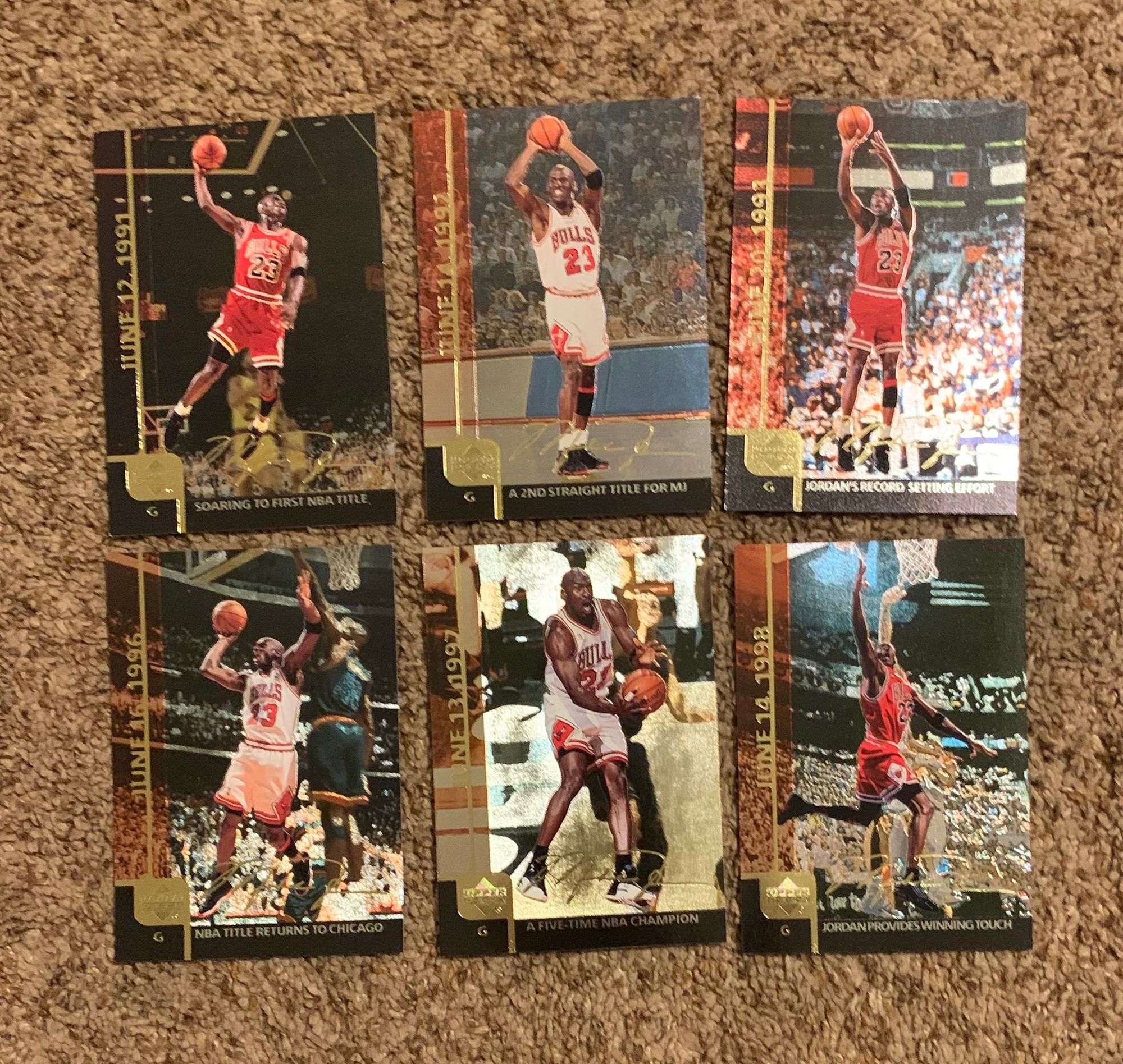 Michael Jordan 6 Jumbo Hologram cards set MJ1-MJ^ Upper deck Gatorade - Lil  Dusty Online Auctions - All Estate Services, LLC