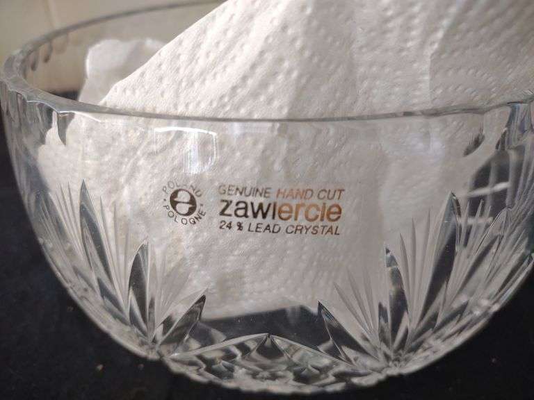Genuine Hand Cut Zawiercie 24 lead crystal bowl from Poland - Lil