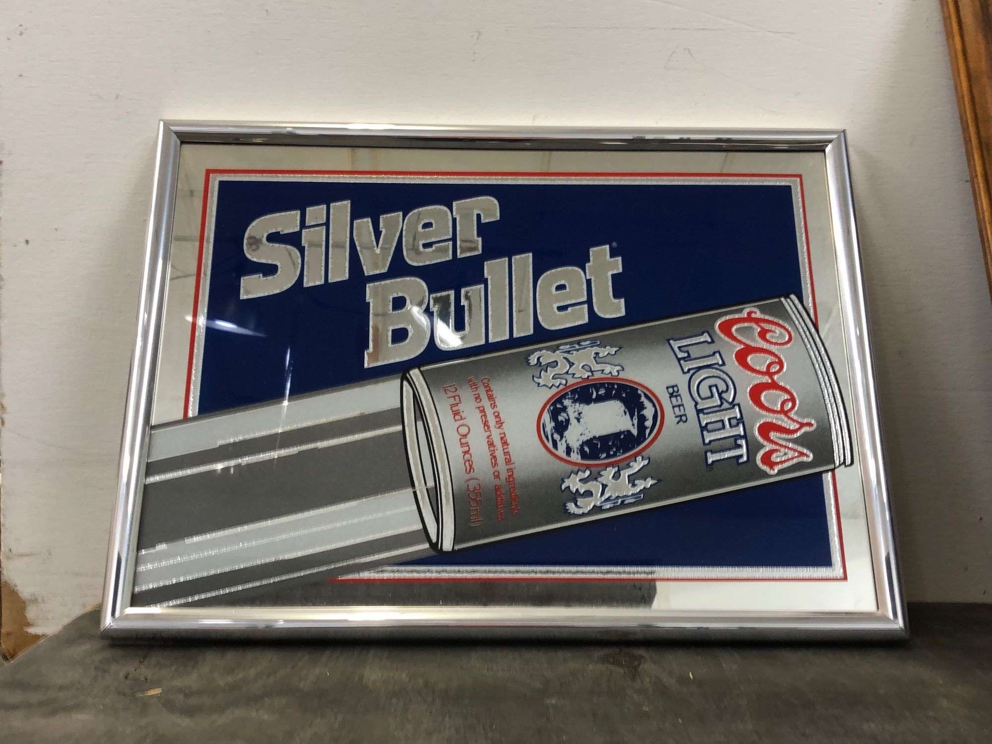 【通販 人気】 Bar Vintage Mirror 5a 12x14in. Bullet- Silver Light Coors - アンティーク雑貨