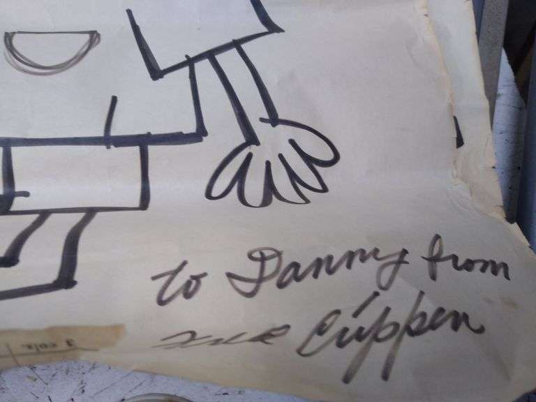 Vintage paper lot ,2 drawings of Mr Magoo, souvenir photo Mackinaw ...