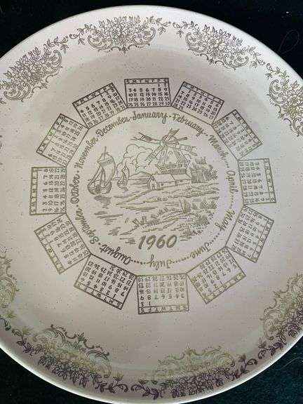 1960 Pink Calendar Plate - Lil Dusty Online Auctions - All Estate Services,  LLC
