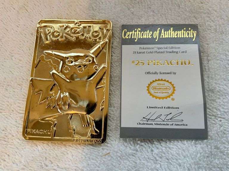 limited edition 23k gold-plated trading card VINTAGE 1999 Burger King/Nintendo Pokemon 23K Gold Plated Trading Card –  Mrs. Busy Bee Forgotten Treasures main image 0