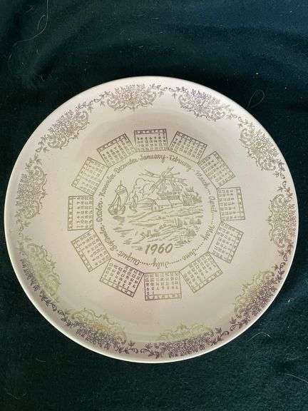 1960 Pink Calendar Plate - Lil Dusty Online Auctions - All Estate Services,  LLC